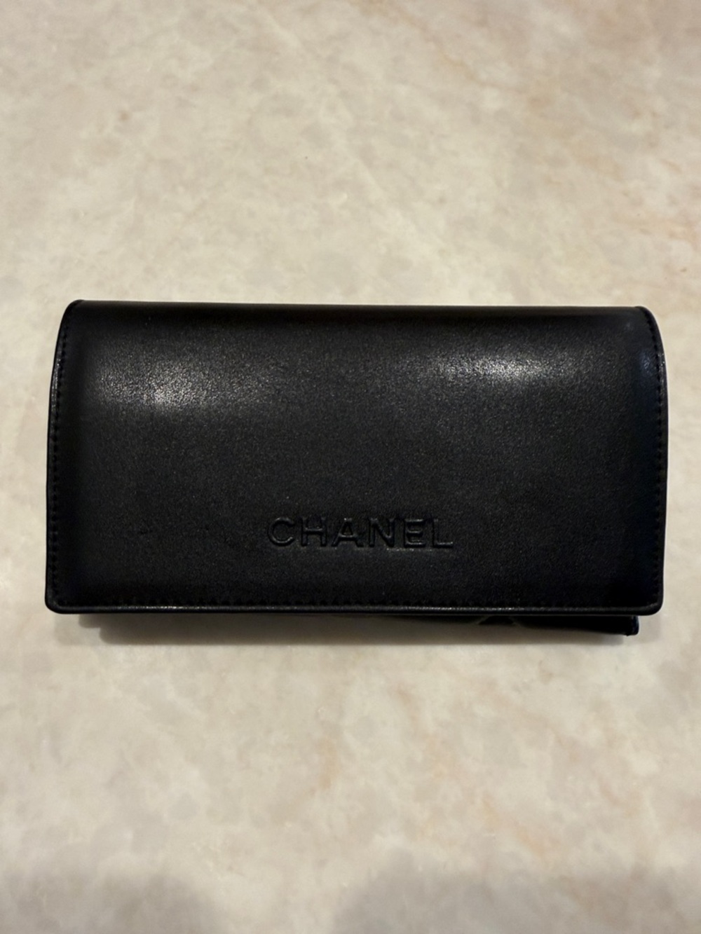 CHANEL Black Leather Sunglasses Case